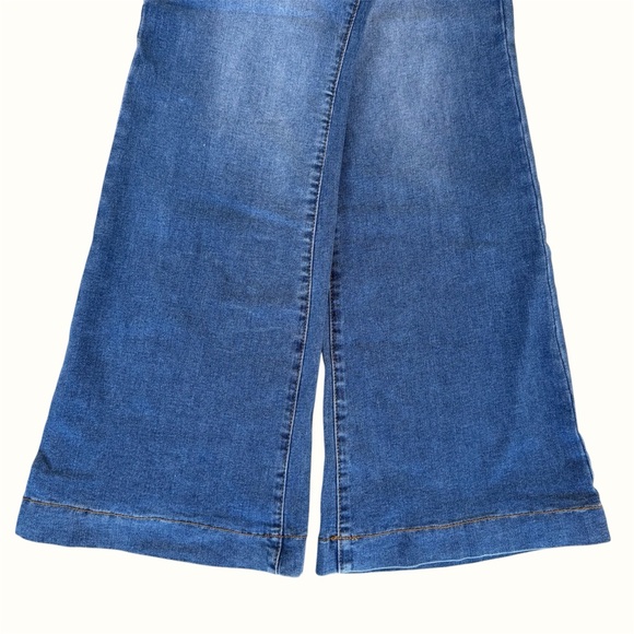 Indigo Poppy Pearl Bead Bootcut High-Rise Stretch Jeans ~ Women’s 14 - Picture 8 of 10